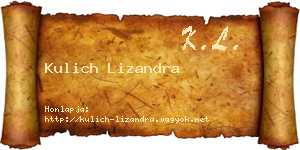 Kulich Lizandra névjegykártya